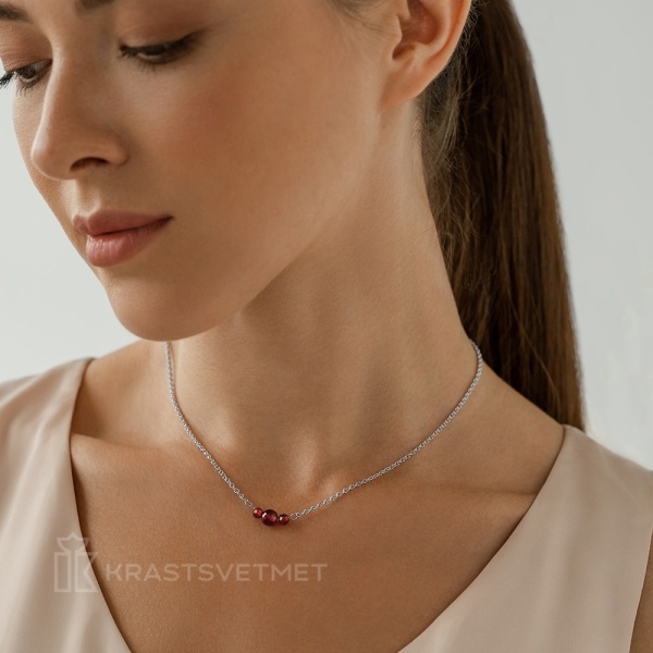 Колье из серебра с гранатом